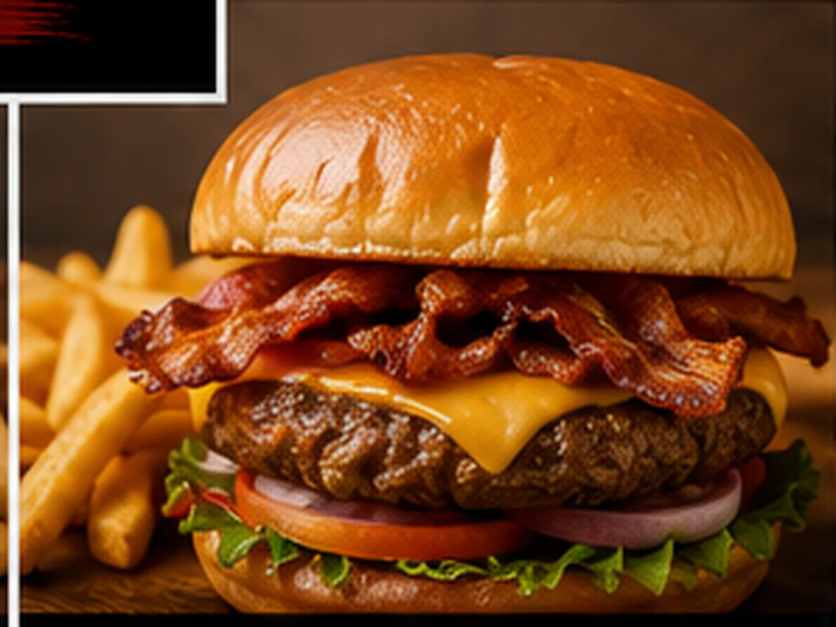 Bacon burger from the Best Wings N Pies Batch 03 food photo pack